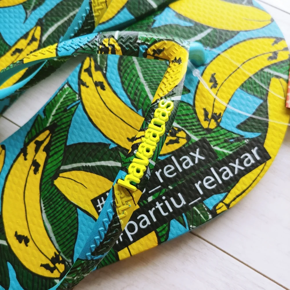 Havaianas Blue Banana Flip Flops NEW - Picture 2 of 8